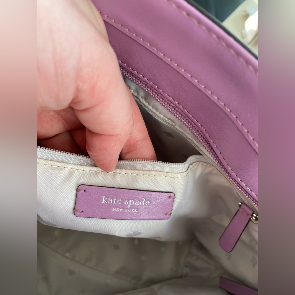 Kate Spade Kerri Medium Tote | Lavender Smooth Leather Zip-Top - Picture 10 of 12